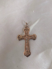 Ancienne croix début 1900 Art déco ou art nouveau? 2 poinçons plaqué or 8 carats