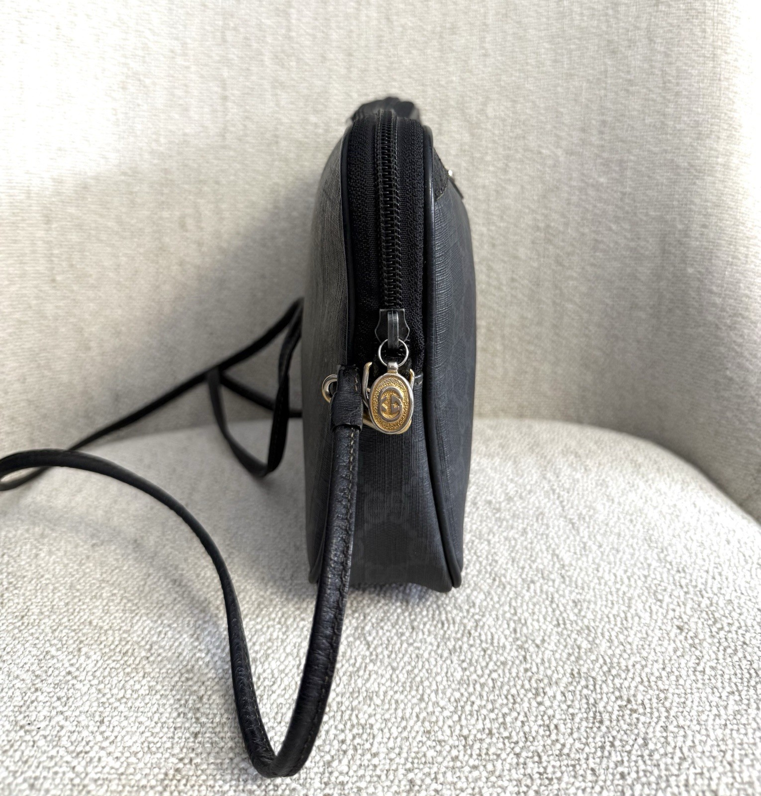 GUCCI Authentic Black Monogram Canvas Crossbody B… - image 5
