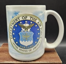 Vintage White Department of Air Force United States America Ceramic Coffee Mug