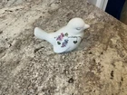 Fenton Sparrow Bird ~ Hand Painted "Violets In The Snow" Milk Glass, Signed