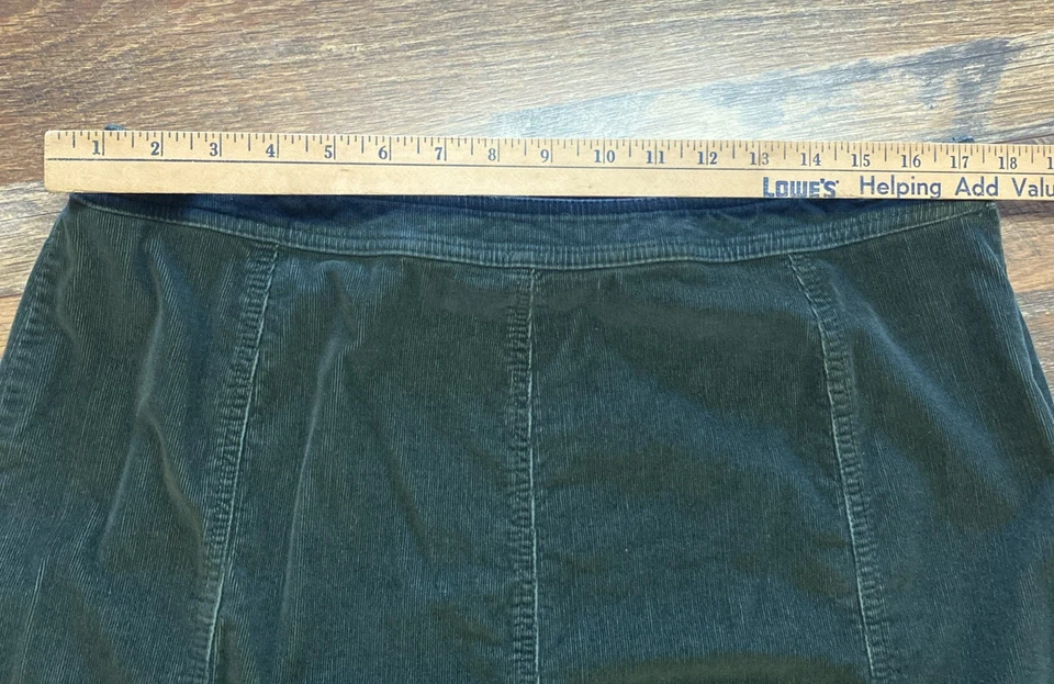 Falda midi de pana verde oscuro Croft & Barrow talla 16 Foto 4 de 4