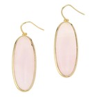 Connie Craig Carroll Jewelry Goldtone Hailey Chalcedony Drop Earrings, 2"