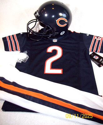 NWT NIKE YOUTH SMALL CHICAGO BEARS #2 DJ MOORE FOOTBALL JERSEY HELMET UNIFORM