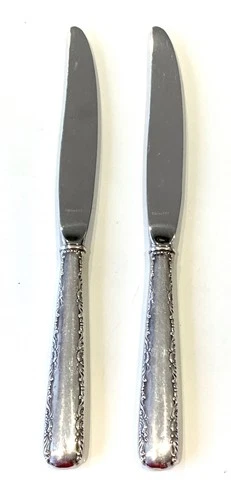 Gorham STERLING Handle Hollow Knives CAMELLIA 9 1/2" SET of 2 ~ NO MONO