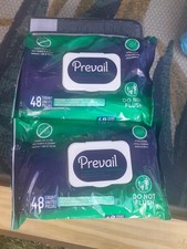 Prevail Disposable Adult Washcloths, 12 x 8 Inch, 2 Packs of 48 Hypoallergenic