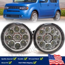 LED Front Bumper Fog Light Driving Lamp Pair For Nissan Cube 09-2012 Clear Lens