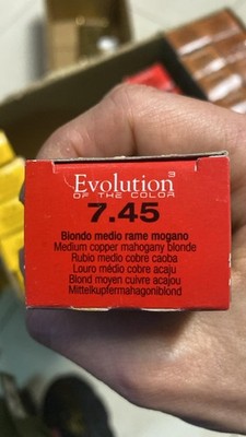 7.45 medium copper mahogany blonde Alfaparf milano evolution hair color 60ml
