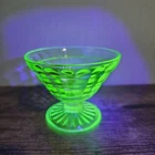 Single Anchor Hocking Uranium Sherbert Bowl Strong Glow 395 Light