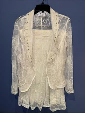 womens Xl skirt & Jacket, sheer lace bride, Beach High Tea