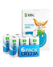 EBL CR123A Battery 6 Pack, 123A 123 3V Lithium Batteries 1600mAh High Power...