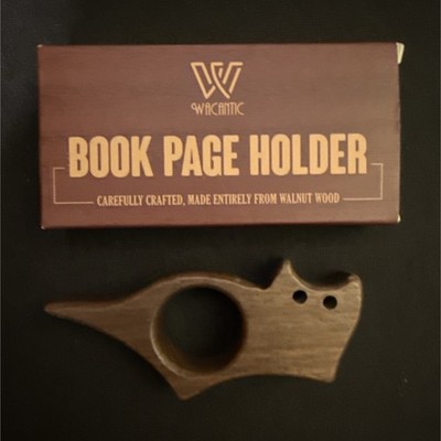 Wacantic Walnut Wood Book Page Holder Page Keeper Brown Custom Shape