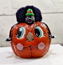 Vintage Ceramic Pumpkin with Spider Anthropom...
