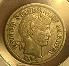 1894 barber dime , F / VF scarce date