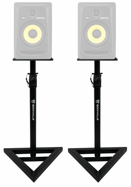 2 Rockville Adjustable Studio Monitor Speaker Stands For Krk Rokit 6 G3 Monitors For Sale Online Ebay