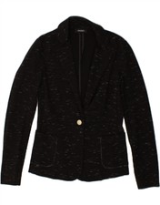 Max & Co. Womens 1 Button Blazer Jacket Uk 10 Small Black Flecked Viscose Bm22