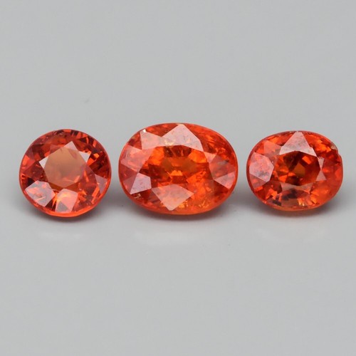 3pcs Lot 2.22ct t.w Round & Oval Natural Orange Spessartite Gemstone eBay