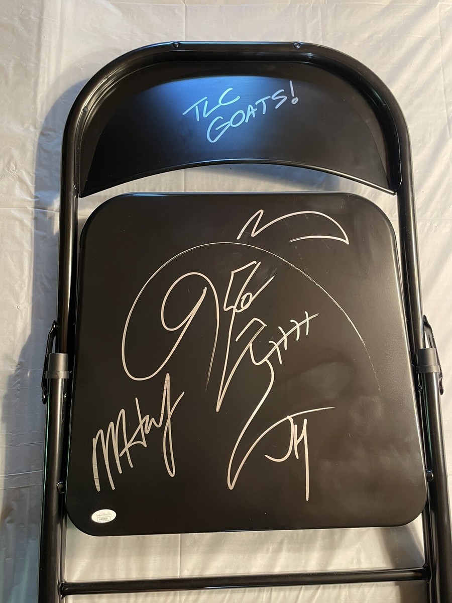 MATT JEFF HARDY THE HARDY BOYZ SIGNED AUTOGRAPH STEEL CHAIR WWE