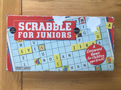 SCRABBLE FÜR JUNIOREN - SPEAR'S (1959 ED) - 2 SPASSLICHE WORTSPIELE - 100 % KOMPLETT
