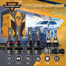 6x Auxbeam 900590069006 Canbus Led Headlightfog Bulbs Combo Kit 6500k Bright