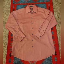 Men  s Claiborne Dress Shirt 15 1/2-32/33 Medium - Pink Salmon - Wrinkle Free