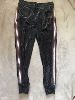 Zara basic collection Women s velvet Dark Green black pants size XS