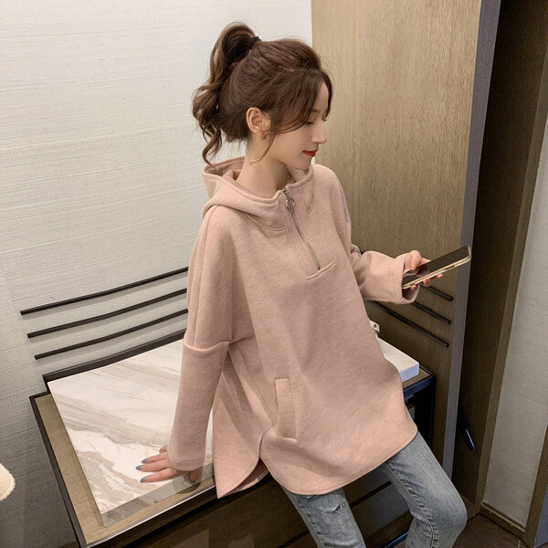 Womens Casual Cute Half-Zip Fashion Oversize Autumn Winter Sweatshirt  Hoodie | eBay