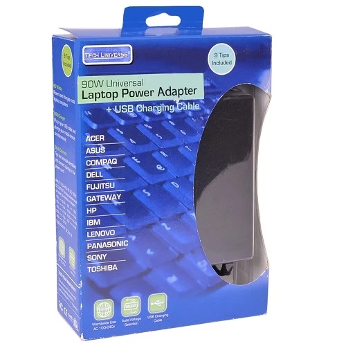 Tech Universe TU1502 90W Universal Laptop AC Power Adapter w/9 Power Tips - Image 3 of 3