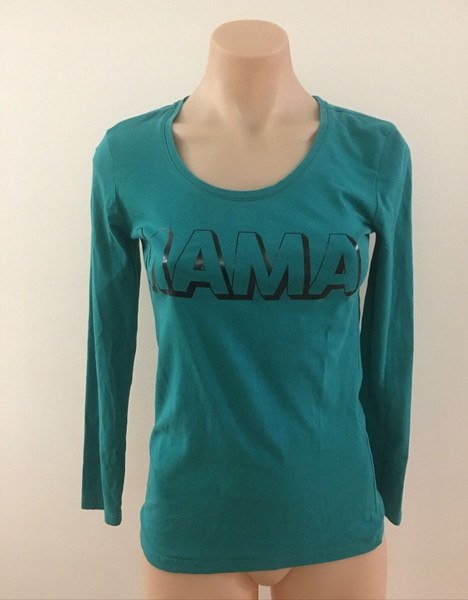 Kmart Mama Mum Long Sleeve T-Shirt Size 10 Womens Green Top Tee Maternity Mom