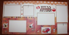 Autumn scrapbook layout 2 pages each 12 x 12 handmade photo ready Fall pages