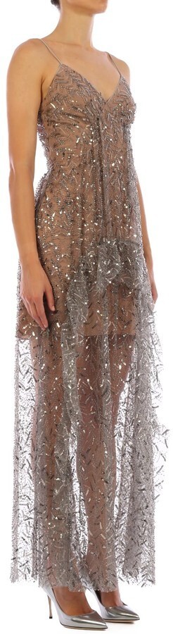 self portrait leaf sequin maxi dress New 100% Auth Self-Portrait Leaf Sequin Ruffle Maxi Dress