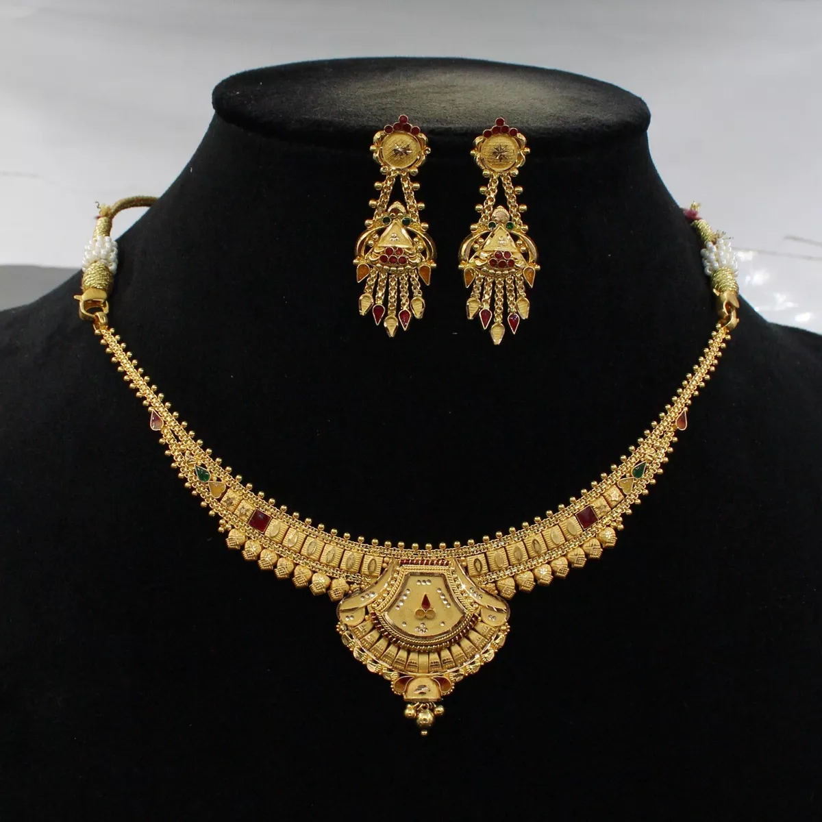 3D Krishna choker and layered gold balls mala - Indian Jewellery Designs