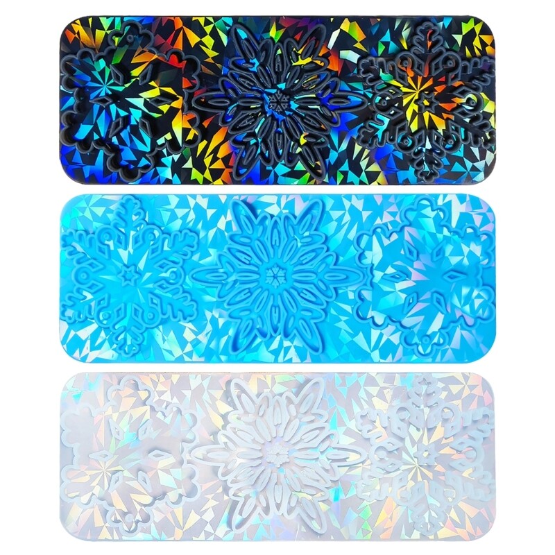 Round Snowflake Christmas Resin Molds for Keychain Decorations  