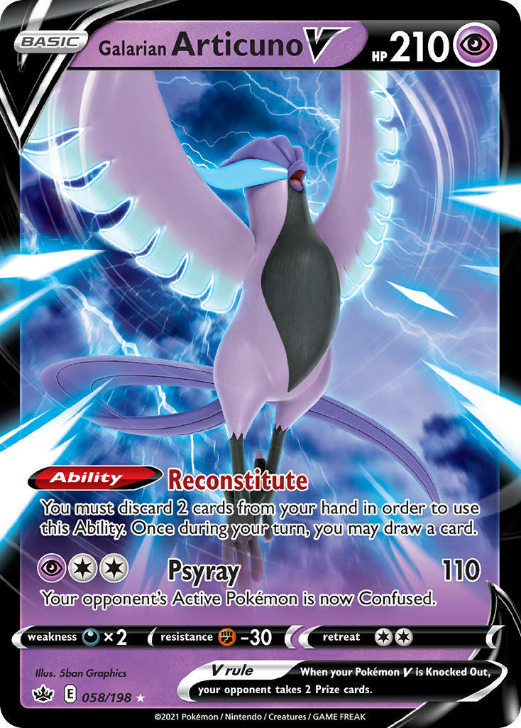 Galarian Articuno V 058/198 - Chilling Reign - Ultra Rare Pokemon