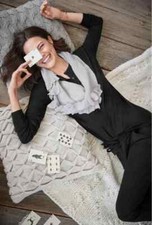 CAbi New NWT 5655 Cuddle Scarf gray Infiniti ruffle cotton