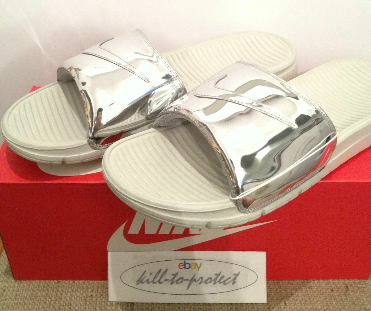 universitetsstuderende lytter Massage NIKE BENASSI SOLARSOFT SLIDE LIQUID SILVER US UK6 7 8 9 10 SP 696116-002  2014 | eBay