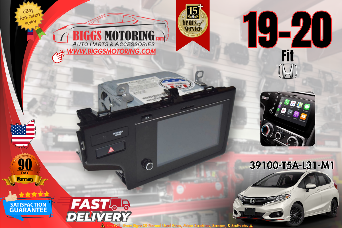2019-2020 Factory Honda Fit LX CD Radio Receiver 39100-T5A-L31-M1 2019-2020 Factory Honda Fit LX CD Radio Receiver 39100-T5A-L31-M1