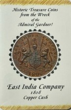 East India Company - Admiral Gardner Shipwreck 10 Cash 1808 - Descriptive Folder
