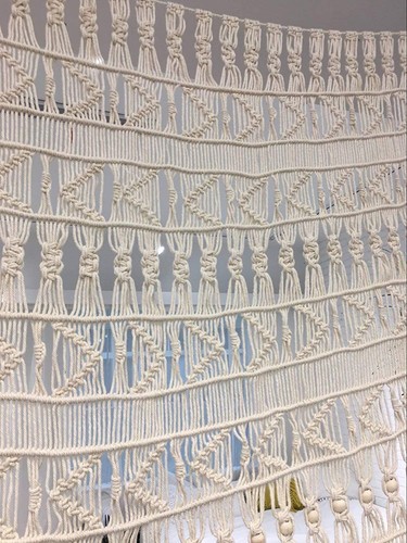 Macrame Curtain Macrame Wall Hanging Boho-Inspired Touch Window Curtain,52" W... - Picture 5 of 6