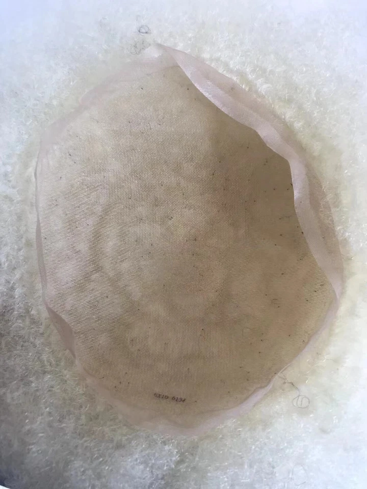 Hairpieces for Men 10x8 inch 100% Human Hair Toupee Men's Hairpiece Afro Curly - Image 3 of 4