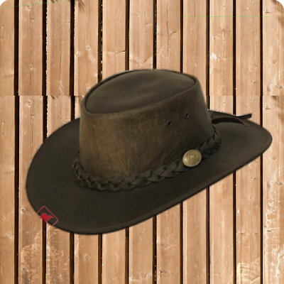 Leather Hat Kangaroo Squashy Western Hat Scippis Kangaroo, Western Hat, Brown 5H19