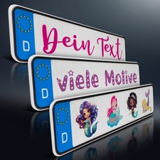 1x Mini Kennzeichen | Meerjungfrau Namensschild | Wunschtext Alu Nummernschild