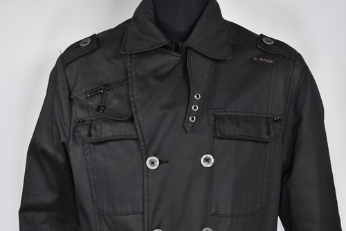 Energie Gold Black Trench Coat Jacket Men's size XL - Picture 7 of 12