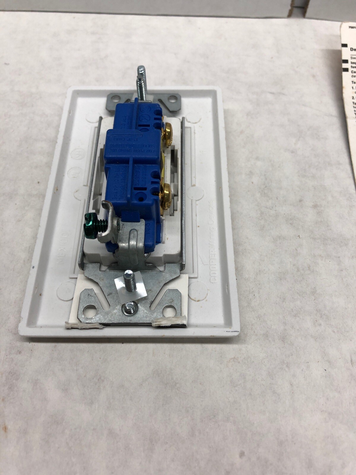 NEW Qty 1 Cooper Single Pole Decorative Rocker Switch Metal Strap Ivory ...