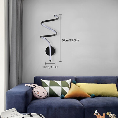 Modern Curved Line Wall Light LED Bedroom Sconce Lighting Reading Lamp Fixtures.