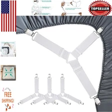 Premium Bed Sheet Keepers: Heavy Duty Straps with Nickel-Plated Clamps