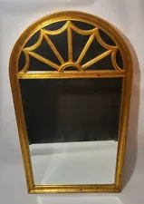 Vintage high end antique Labarge Mirror beveled gold leaf arched art deco 52x28"
