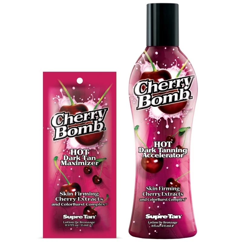 Supre Cherry Bomb hot tingle dark tanning accelerator sunbed tan lotion cream