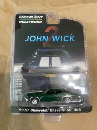 1/64 JOHN WICK 2 1970 CHEVROLET CHEVELLE SS 396 GREENLIGHT HOLLYWOOD SERIE - Picture 1 of 2