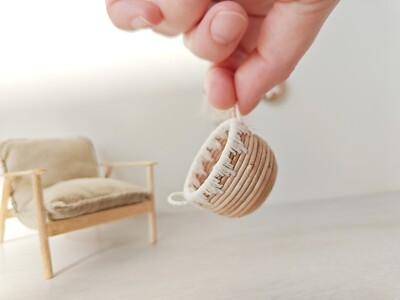 #ad #ad 1:12 dollhouse miniature boho basket. handmade $14.50