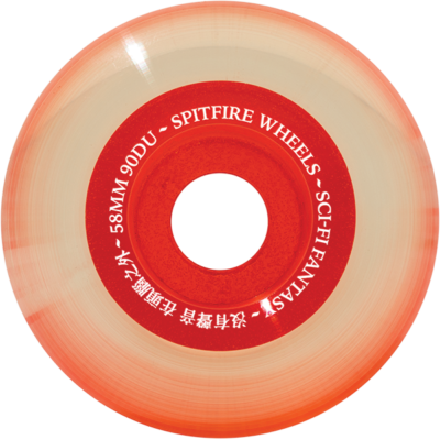 Spitfire Sapphire 90du Cruiser 58mm Sci-Fi Clear Red Skate Wheels